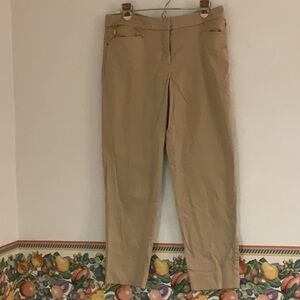 Jones New York Signature Stretch Crop Pants, Size 4, Tan